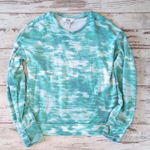Athleta Girl Aqua Tie-Dye Crewneck Sweater